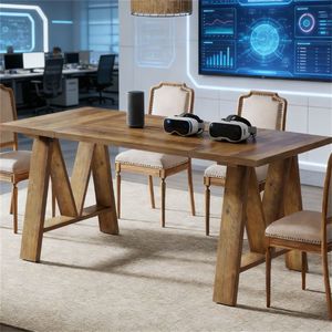 Tavolo da Pranzo Rettangolare in Legno per Cucina e Sala da Pranzo - Product Image 1