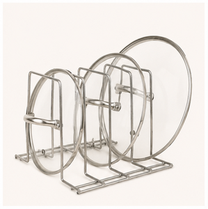 Wholesale Durable Chrome Plated Metal <b>Pot</b> Lid Organizer Rack High Quality Kitchen Storage <b>Stand</b> for Pan Covers Organizer - Product Image 2