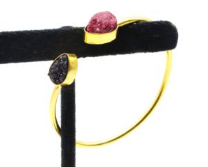 Natural Druzy Stone Adjustable Bangles with German <b>Silver</b> | Handmade Druzy Gemstone <b>Cuff</b> Bangle | Fashion Jewelry for Women - Product Image 3