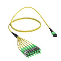 Kabel Patch Fiber Optik 12 Core MPO ke FC Pre-Terminasi 40G 100G untuk Pusat Data, Jaringan Kepadatan Tinggi, Bahan LSZH FTTH
