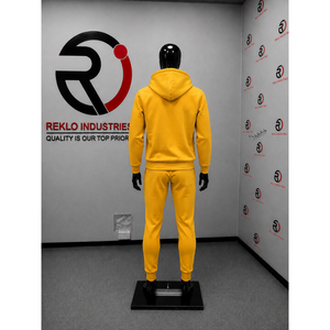 Conjunto Deportivo Dorado Personalizado con Sudadera con Capucha y Pantalones Jogger, Ropa Deportiva Informal de Calle, Ropa Deportiva de Felpa para Gimnasio y Entrenamiento, Venta al Por Mayor - Product Image 4
