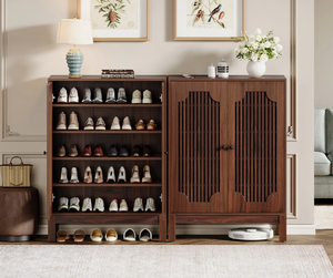 Meuble à chaussures en bois moderne et minimaliste Tribe Signs, 80 cm, 5 niveaux de rangement, pour l'entrée de la maison - Product Image 4