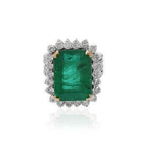 แหวนเพชรพลอยมรกตคุณภาพสูง รับรองโดย IGI ทองคำขาว 18K แท้ ทำมือ สำหรับงานหมั้นและงานแต่งงาน ขายส่ง - Product Image 2