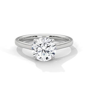 Bague solitaire en or 14 carats avec moissanite, bijou simple et élégant pour femme, idéale pour les fiançailles - Product Image 1