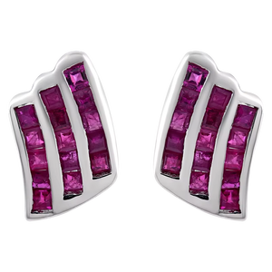 Pendiente de Rubí en Plata de Ley 92.5 KLST-30436 - Product Image 1