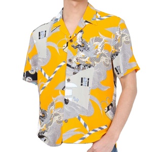 Camisas de Playa de Manga Corta 100% Algodón con Logotipo Personalizado, Servicio OEM, Ropa para Hombre 2026, Venta al Por Mayor, Cuello Redondo, Cierre de un Botón, Felpa Sólida - Product Image 1