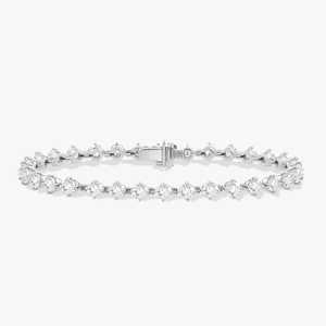 Bracelets tennis classiques en diamants, or massif 14K 18K, bijoux de luxe pour usage quotidien, 7 pouces, sertis à griffes, diamants ronds de laboratoire, joaillerie fine - Product Image 1