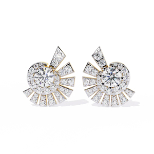 Luxury Women's 18K Gold Filled Diamond <b>Stud</b> <b>Earrings</b> Round Brilliant Cut Star Shape Wedding Jewelry - Product Image 1