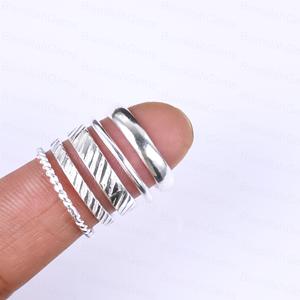 925 Sterling <b>Silver</b> Wide Band Multi Layer Twisted Rope Braided <b>Silver</b> <b>Ring</b> Plain High Polish Chevron Statement <b>Ring</b> Wholesale - Product Image 2