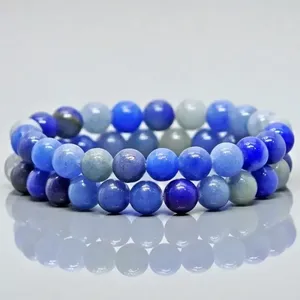 Natural Blue Aventurine 8mm <b>Ball</b> Smooth AA Grade Gemstone Beads Stretch Bracelet Healing Jewelry Gift Wholesale - Product Image 6