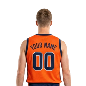 Ensemble d'uniformes de basket-ball classiques pour adultes, maillot sans manches à col en V, short décontracté avec bordure latérale, nom et numéro du joueur, 100% coton - Product Image 4
