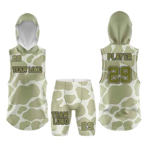 Conjunto de Jersey sin Mangas con Capucha Sublimado Personalizado 7V7, Estampado de Salpicaduras Rosa y Negro, Absorbe la Humedad, Ropa Deportiva Unisex para Adultos - Product Image 3
