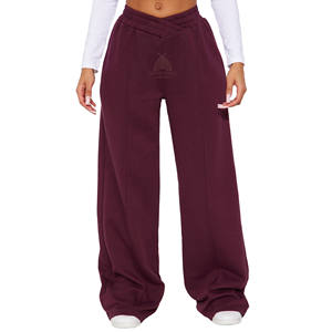 Pantalones Deportivos Holgados Personalizados para Mujer, Cintura Alta, Pierna Recta, Frente Plano, Casuales, Antiarrugas, Antiestáticos, para Entrenamientos de Invierno - Product Image 1