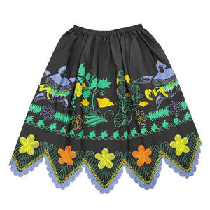 Falda de poliéster hasta la rodilla para mujer, estilo dulce, con estampado sólido, bordado con transferencia térmica, suave y brillante, para todas las estaciones - Product Image 5