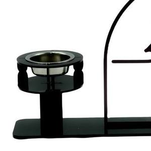 Vente en gros d'encensoirs en acrylique pour l'Aïd Moubarak, porte-bakhoor moderne noir avec calligraphie et design en arche, et coupelle d'encens en métal - Product Image 6