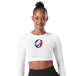 Camiseta Deportiva de Manga Larga sin Costuras para Mujer, Blanca, Compresiva, para Gimnasio, Fitness, Yoga, Entrenamiento, Ropa Deportiva Elástica - Product Image 1