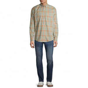 Camisas de Vestir para Hombre, Cuello Mao, Color Sólido, Franela, Botones de Cuerno, para Otoño, 100% Algodón, Transpirables, de Secado Rápido, Hechas en Pakistán - Product Image 4