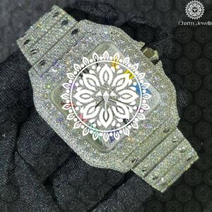 Reloj de Lujo para Hombre Charm_Jewells, Caja Cuadrada de Acero Inoxidable, Bisel con Diamantes, Movimiento Mecánico Analógico, Esfera de 40 mm, 10 Bar - Product Image 1