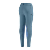 Culotte d'équitation bleue taille haute pour femme avec empiècements antidérapants en silicone, longueur intégrale, en Spandex/Coton, 2026