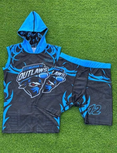 Tenues de football américain 7v7 pour hommes de haute qualité OEM, logo personnalisé imprimé, écologiques, 100 % polyester, séchage rapide, manches courtes - Product Image 4