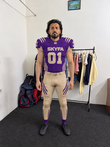 Vente en gros directe d'usine, 100% polyester, impression personnalisée, taille plus, maillot de football américain à manches courtes, pantalon de match, vêtements de sport d'équipe - Product Image 3