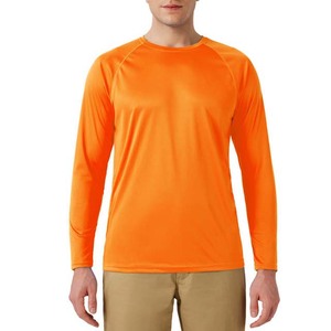 Camisa de Pesca de Manga Larga para Hombre, Color Naranja, Protección Solar UPF 50, Secado Rápido, Poliéster, Estilo Pullover, Talla Adulto - Product Image 1