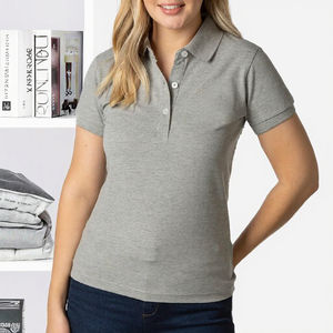 Nouvelle tendance, polo pour femmes, tissu écologique biologique, confortable, à porter au quotidien, polo de créateur pour femmes avec col côtelé - Product Image 2