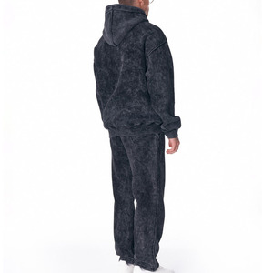 Conjunto de Sudadera con Capucha y Pantalones Urban Dynasty Dark Legacy 1999 de Algodón Lavado, Ropa Deportiva para Hombre, Corte Holgado, Color Gris - Product Image 5