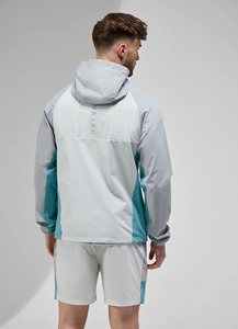 Men's Hooded Windbreaker <b>Jacket</b> Color Blocking Zipper Closure Sporty Outdoor Wear Spring Polyester Material - Product Image 2