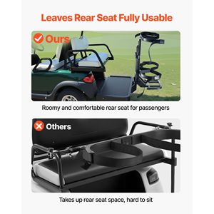 Porte-sac pour siège arrière de voiturette de golf, gain de place, 27,1 x 15,6 x 29,7 pouces, compatible avec la plupart des barres de maintien des voiturettes de golf - Product Image 5