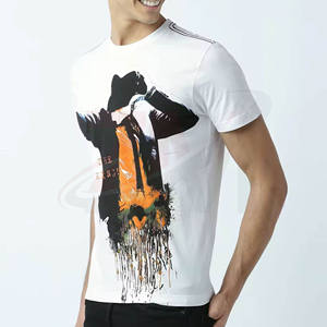 เสื้อยืดลำลองสีขาวสำหรับผู้ชาย ยูนิเซ็กซ์ ฤดูใบไม้ร่วง ODM พิมพ์ลายดิจิตอล โพลีเอสเตอร์ ขายส่ง เสื้อยืดแบบกำหนดเองสำหรับผู้ชาย - Product Image 2