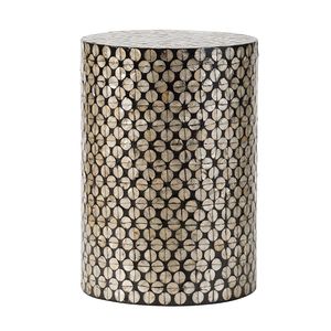 เก้าอี้ทรงกระบอก D14x20 รุ่น Capiz สีดำ/ทอง โต๊ะข้าง โต๊ะคอนโซล - Product Image 2