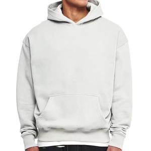 Wholesale <b>top</b> premium quality Hoodie No <b>String</b> Heavyweight Cotton Hoodies Pullover Customized Plain Black Cut and Sew Hoodie - Product Image 5