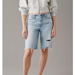 Women Attractive Color and Design Denim Baggy Loose Breathable <b>Bermuda</b> Style <b>Shorts</b> <b>Ladies</b> Rip and Edge Relax Ripped <b>Shorts</b> - Product Image 6