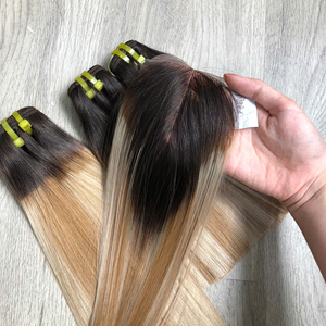 ผมมนุษย์ผสมสีบลอนด์แบบผสมกับกระดูกผมตรงคุณภาพหรูหรา - Product Image 3