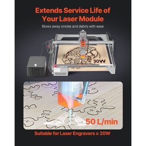 Kit Pompa Aria Regolabile da 50 L/min per Taglierina Laser e Incisore, Riduzione Essenziale di Fumo e Polvere per Superfici Ottimali - Product Image 2