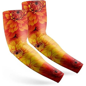 Mangas de brazo doradas con diseño elegante, protección UV, tela refrescante, ligeras y elásticas, perfectas para correr, ciclismo y fitness. - Product Image 1