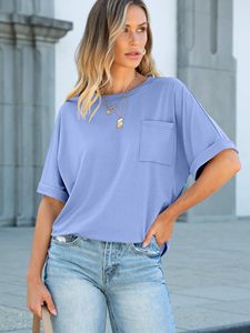 Camisetas de Mujer de Color Sólido a Precio Económico, Camisetas de Mujer al por Mayor, Camisetas de Mujer con Diseño Único, Camisetas de Mujer Estilo Primavera Verano - Product Image 6