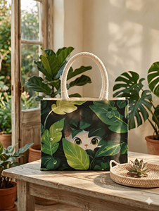 Bolsa de Lona de Algodón con Estampados de Animales, Cierre de Cremallera, Asa de Cinta de Algodón, Logotipo Personalizado, para Playa, Aire Libre, Compras, Estilo Urbano - Product Image 2