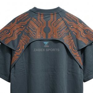 เสื้อยืดโอเวอร์ไซส์แขนสองชั้นสำหรับผู้ชาย OEM ODM แบบสั่งทำพิเศษ เนื้อผ้าหนา 100% คอตตอน พรีเมียม สตรีทแวร์ สวมใส่สบายทรงหลวม - Product Image 2