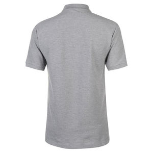T-shirt gris à manches courtes pour homme, 100 % coton tricoté respirant, couleur unie, style décontracté, coupe classique, logo frontal - Product Image 1