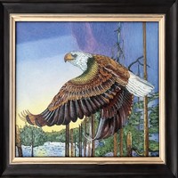 Décoration murale géométrique Art Déco en bambou et bois avec aigle en vol, personnalisable en couleur et taille, idéale pour le Ramadan (vente en gros)