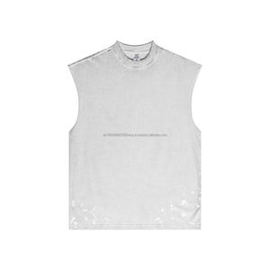 Débardeur ample pour homme, grande taille, respirant, veste de sport sans manches, couleur unie - Product Image 5