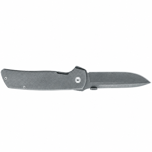 Gray Folding <b>Pocket</b> Knives with Stonewashed Pointed Blade Straight Metal Handle Thumb Stud and Pivot <b>Screw</b> for Outdoor Use DX - Product Image 4