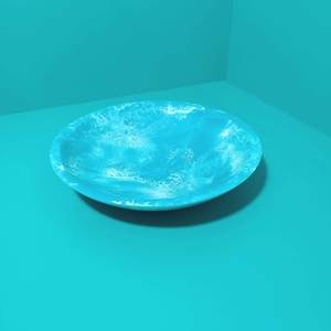 Tazón de resina orgánica con acabado brillante, textura de remolino turquesa, plato redondo para servir, vajilla decorativa moderna para fiestas. - Product Image 4