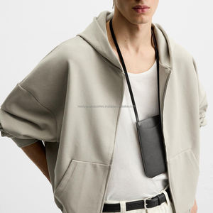 Logo personnalisé Sweat à capuche surdimensionné lourd pour hommes 600 GSM coton biologique France Terry Boxy veste d'hiver - Product Image 3