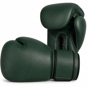 Guantes de Boxeo MMA de Cuero PU Verde con Correa de Muñeca Ajustable, Guantes de Entrenamiento Ligeros y Transpirables para Adultos - Product Image 1