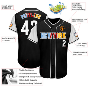 Maillot de baseball sublimé noir et blanc, nom de l'équipe, numéro 00, unisexe, coupe classique, toutes saisons, polyester respirant - Product Image 3