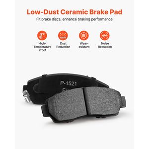 Kit Freni Anteriori e Posteriori per Honda CR-V (Modelli AWD) 2012-2016, Dischi in Ceramica da 12 Pollici, Ricambio Compatibile con Struttura Cava - Product Image 4