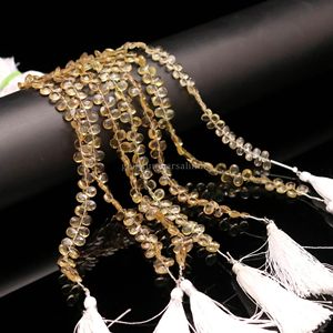 Natural <b>Beer</b> Quartz Faceted Pear Beads 5MM 7MM Gemstone Briolette Beads 6 inch Strand For Jewelry Making in Wholesale Bulk Price - Product Image 4